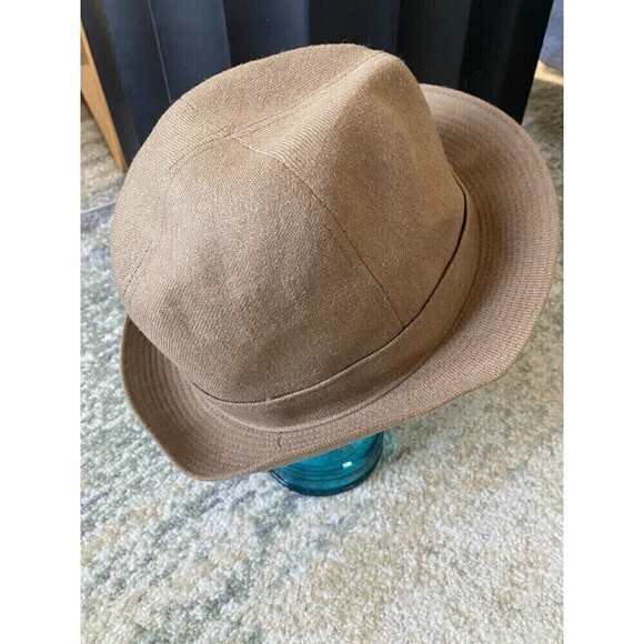 Vintage Stetson Mens TAN BEIGE Fedora Hat Size 7 1/4 Yellow Feather - Picture 4 of 9